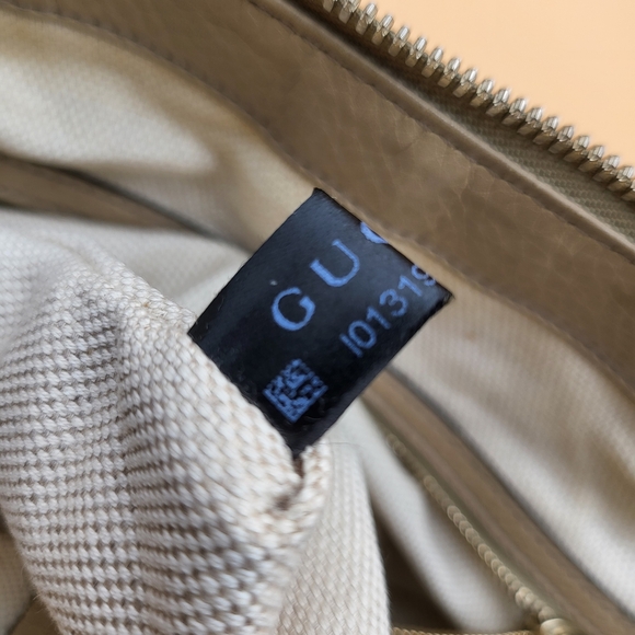 GUCCI Soho Grey Gold Leather Tassel Tote Bag..Authentic.. - Picture 13 of 15